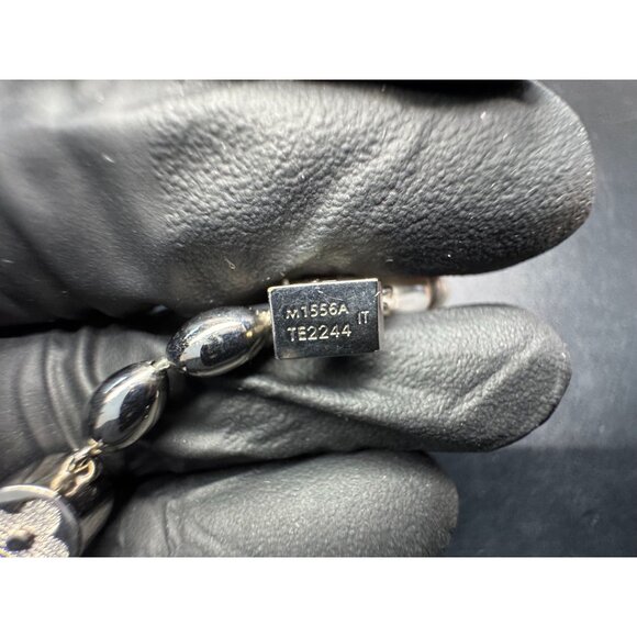 LOUIS VUITTON BRACELET CHAIN MONOGRAM SILVER LV LOGO M1556A - Picture 4 of 4